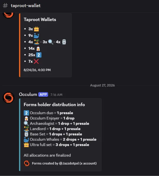 Occulum holders had to submit their wallet addresses without knowing why. Those who were active and collecting were rewarded.