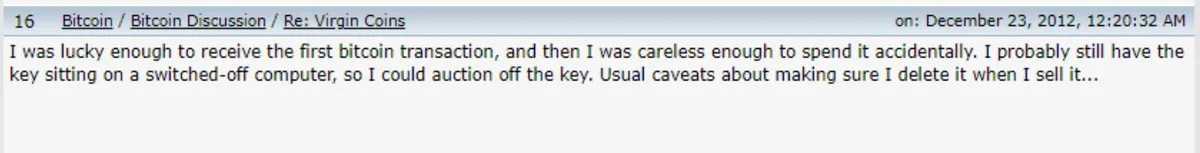 Hal Finney accidentally spent Block 9 sats and later realized it was a mistake.